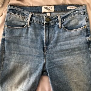 Frame Denim frayed light wash jeans size 26
